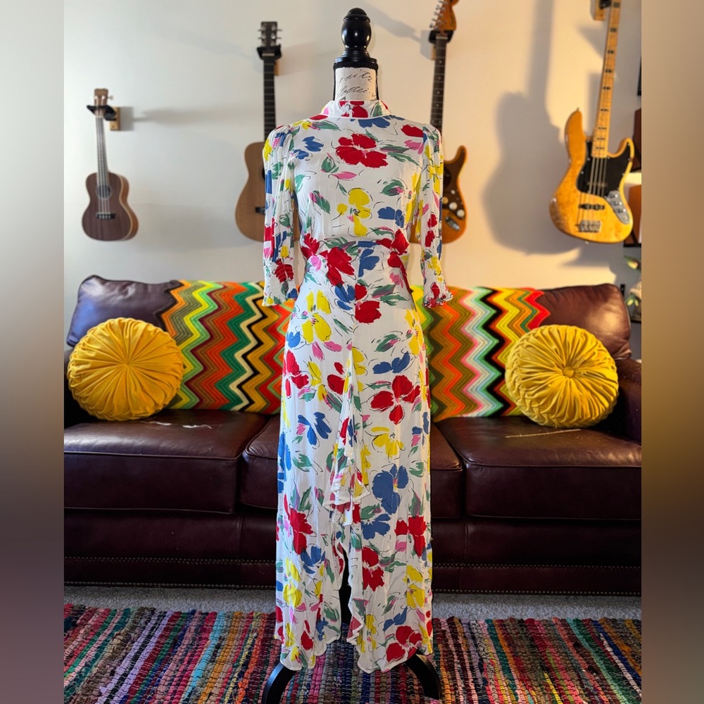 Rixo for Target white floral ruffle dress